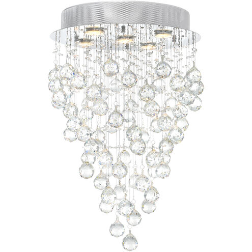 Rain Drop 5 Light 16 inch Chrome Flush Mount Ceiling Light