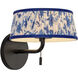 Alora Mood Scout 2 Light 8.13 inch Matte Black and Blue Linen Wall/Vanity Light Wall Light