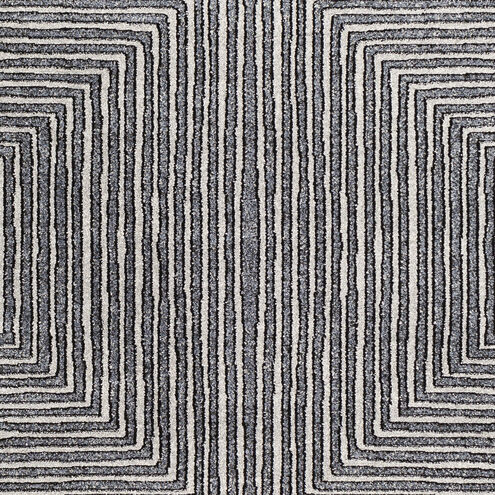 Nepali 114.17 X 78.74 inch Slate/Gray/Cream/Black Machine Woven Rug in 7 x 9, Rectangle