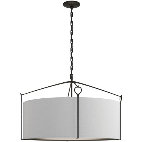 Bow 4 Light 30 inch Black Pendant Ceiling Light in Light Grey, Large