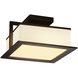 Fusion LED 6 inch Dark Bronze and Opal Outdoor Flush-Mount