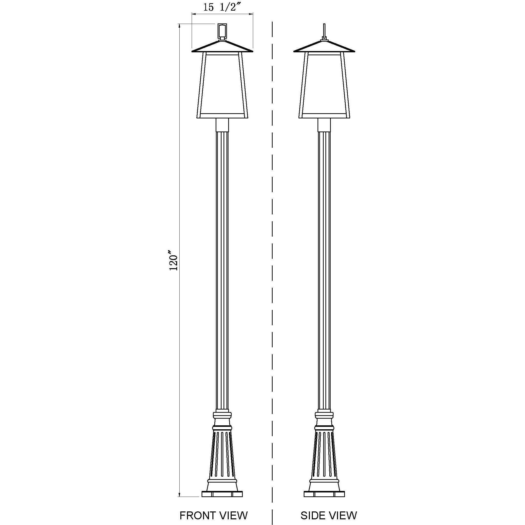 Rainer 5 Light 121.5 inch Black Outdoor Post Mounted Fixture in G9