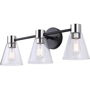 Davina 3 Light 23.5 inch Black/Brushed Nickel Vanity Light Wall Light