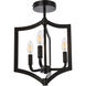 Kiera 3 Light 12 inch Black Flush Mount Ceiling Light