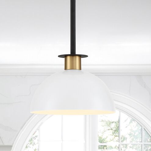 Gigi 1 Light 10 inch Black/Aged Brass Mini Pendant Ceiling Light