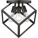 Cassio 3 Light 13.13 inch Matte Black Semi-Flush Mount Ceiling Light