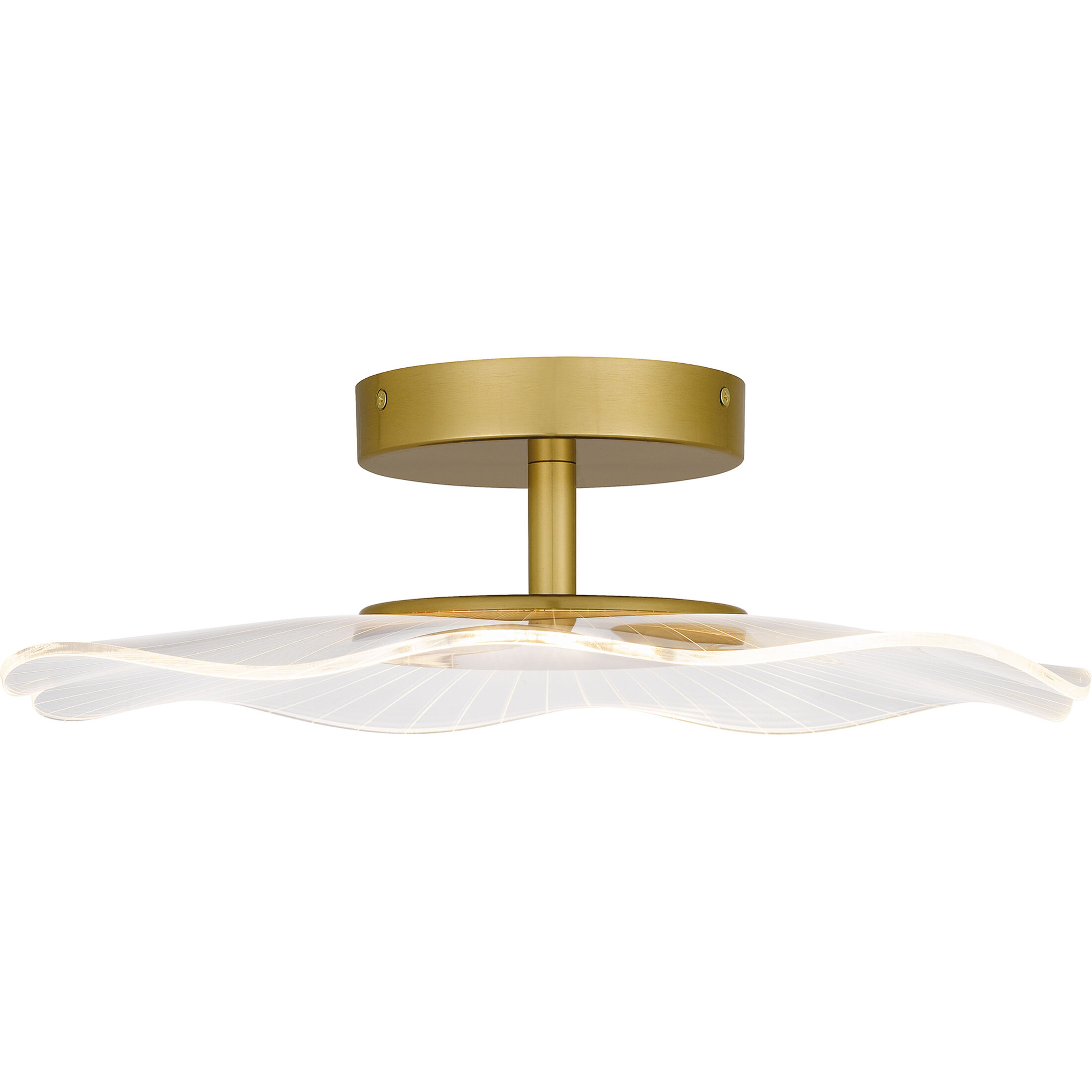 Ibis LED 17.5 inch Brushed Gold Semi-Flush Mount Ceiling Light, Large