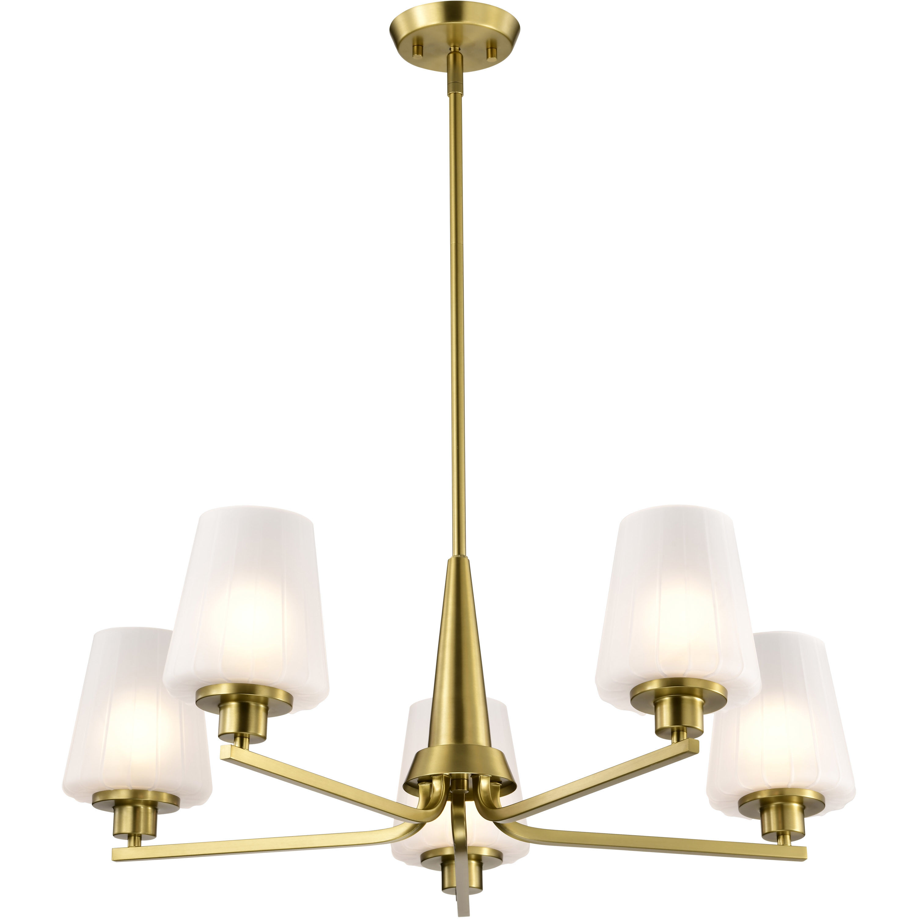 Lune 30 inch Vintage Brass Chandelier Ceiling Light