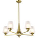 Lune 30 inch Vintage Brass Chandelier Ceiling Light