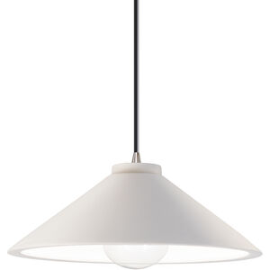 Radiance Collection 1 Light 11.75 inch Bisque with Brushed Nickel Pendant Ceiling Light