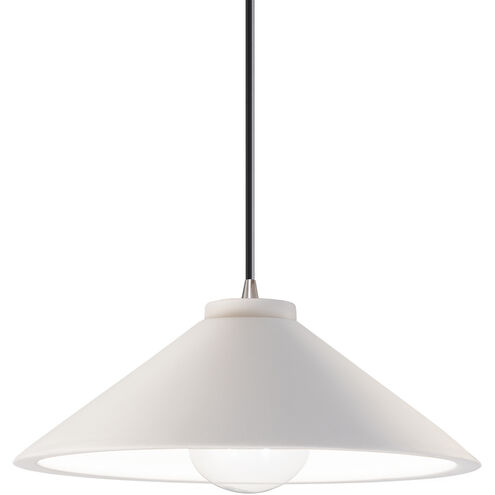 Radiance Collection 1 Light 11.75 inch Bisque with Brushed Nickel Pendant Ceiling Light