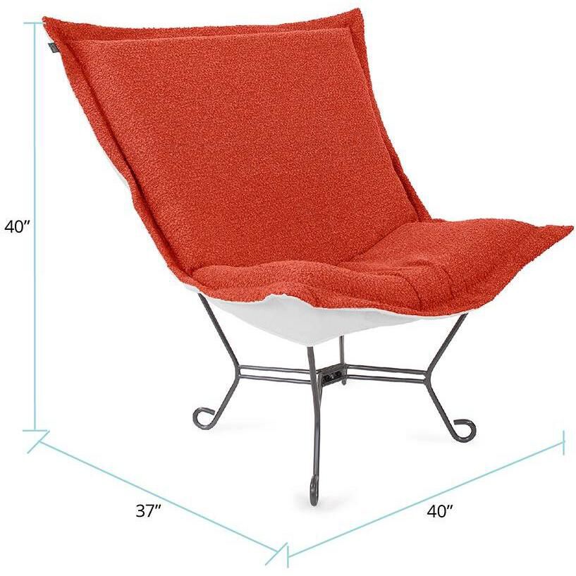 Alicante Coral Patio Scroll Puff Chair