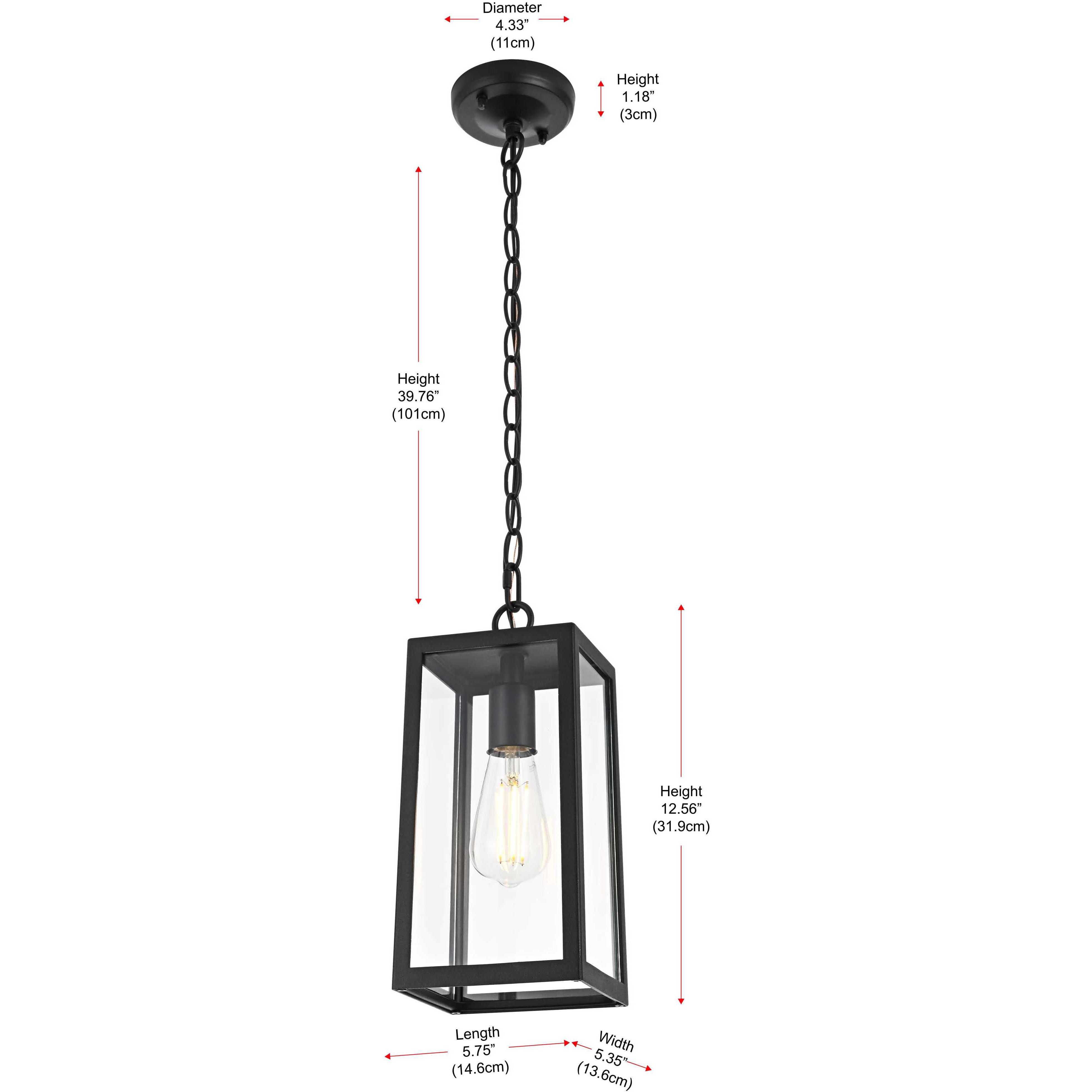 Veda 1 Light 5.5 inch Black Outdoor Pendant