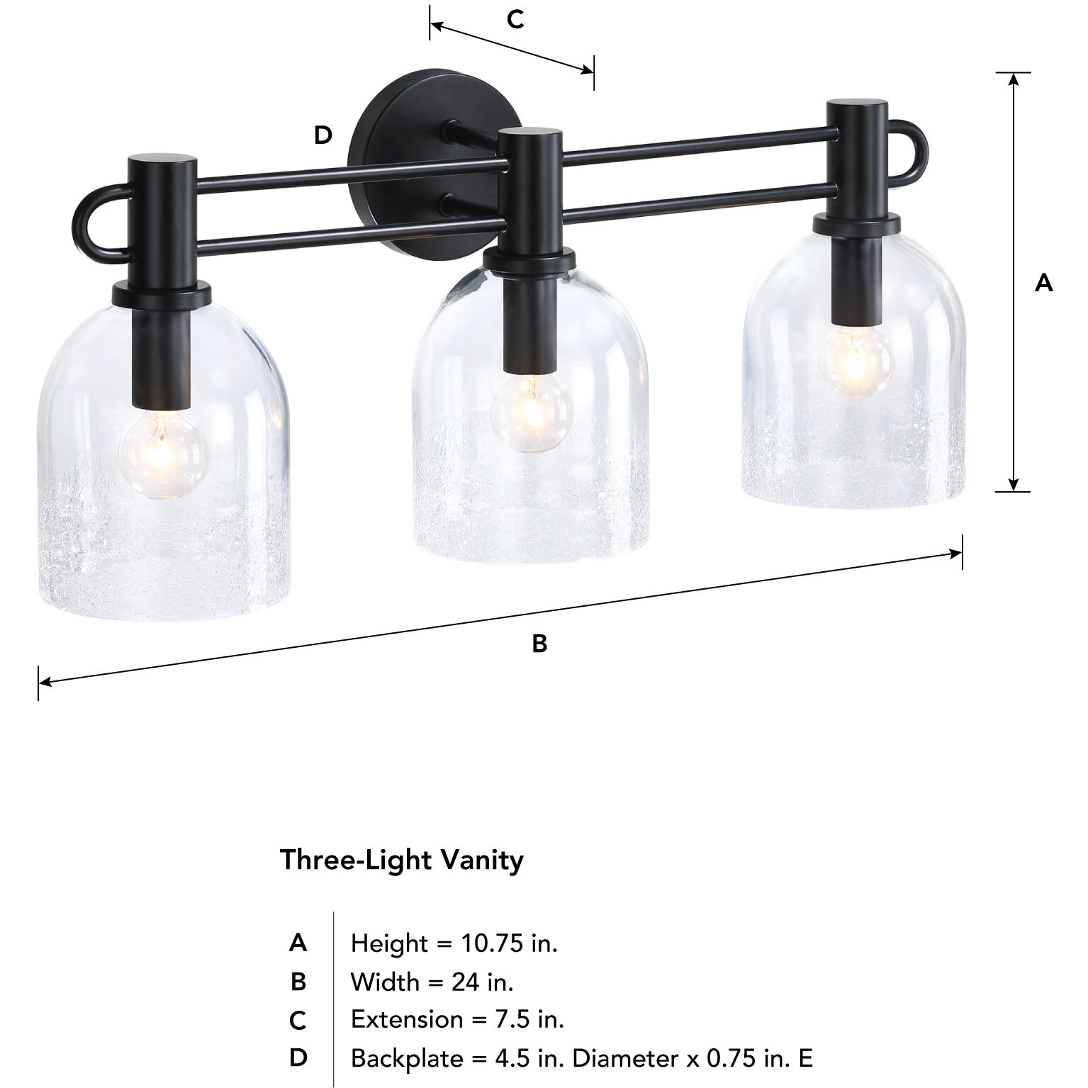 Astra LED 24 inch Matte Black Vanity Wall Light