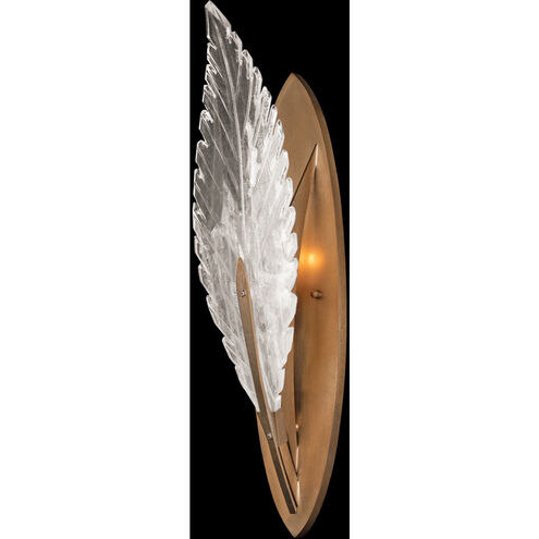 Plume Wall Sconce Wall Light in Gold, White Feathers Studio Glass