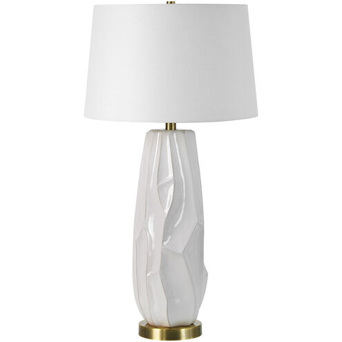 Jimmy 31 inch 100.00 watt Antique Brushed Brass and Off-White Table Lamp Portable Light