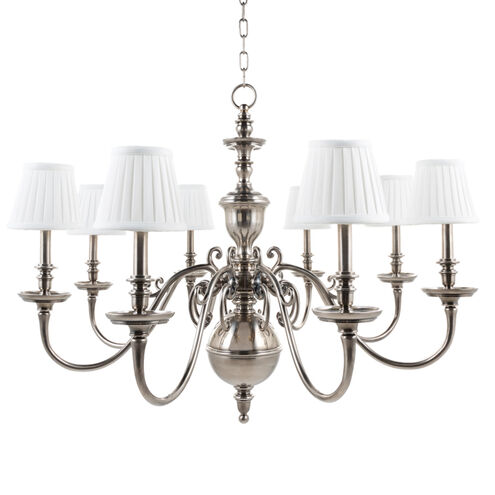 Charleston 8 Light 36 inch Historic Nickel Chandelier Ceiling Light