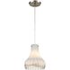 Coastal Scallop 1 Light 8 inch Satin Nickel Mini Pendant Ceiling Light