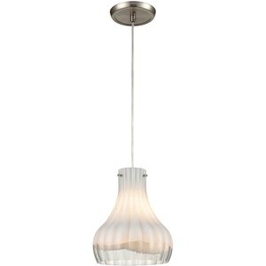 Coastal Scallop 1 Light 8 inch Satin Nickel Mini Pendant Ceiling Light