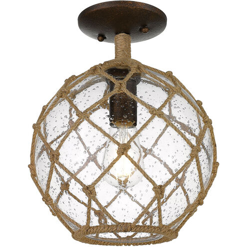 Haddoc 1 Light 10 inch Burnished Chestnut Semi-flush Ceiling Light