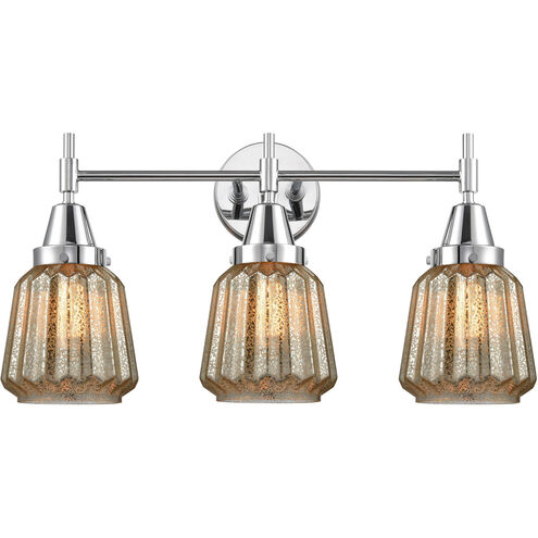 Caden 3 Light 24 inch Polished Chrome Bath Vanity Light Wall Light in Seedy Glass