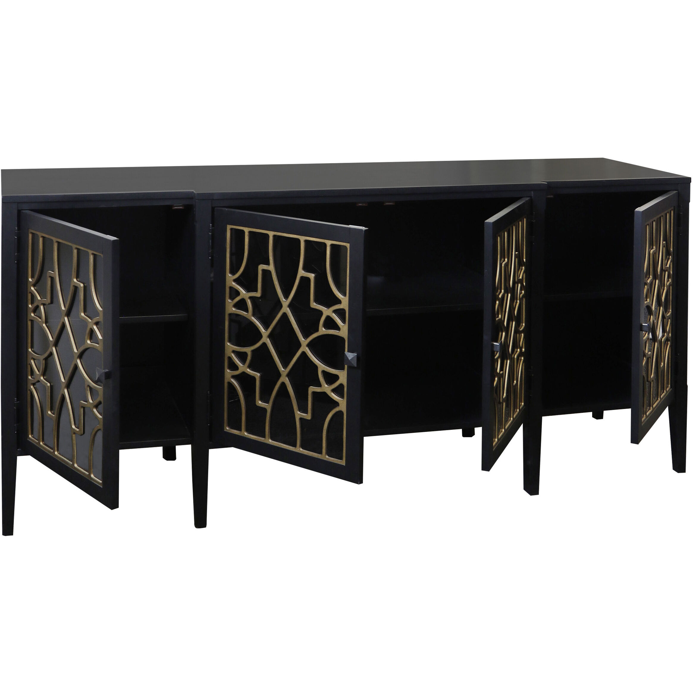 Cameron 72 X 20 inch Black and Gold Sideboard
