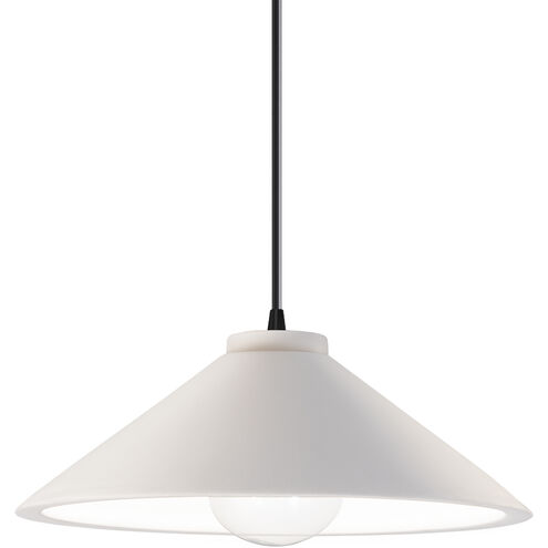 Radiance Collection 1 Light 11.75 inch Bisque with Matte Black Pendant Ceiling Light