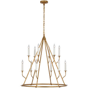 Julie Neill Lorio LED 33 inch Gilded Iron Chandelier Ceiling Light, Large
