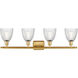 Ballston Castile LED 36 inch Satin Gold Bath Vanity Light Wall Light in Clear Glass, Ballston