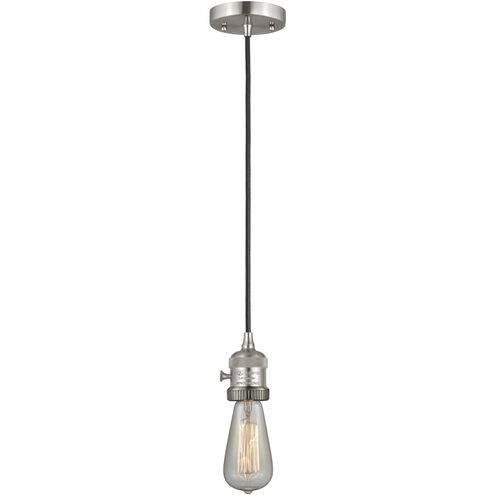 Franklin Restoration Bare Bulb 1 Light 2 inch Brushed Satin Nickel Mini Pendant Ceiling Light in Incandescent