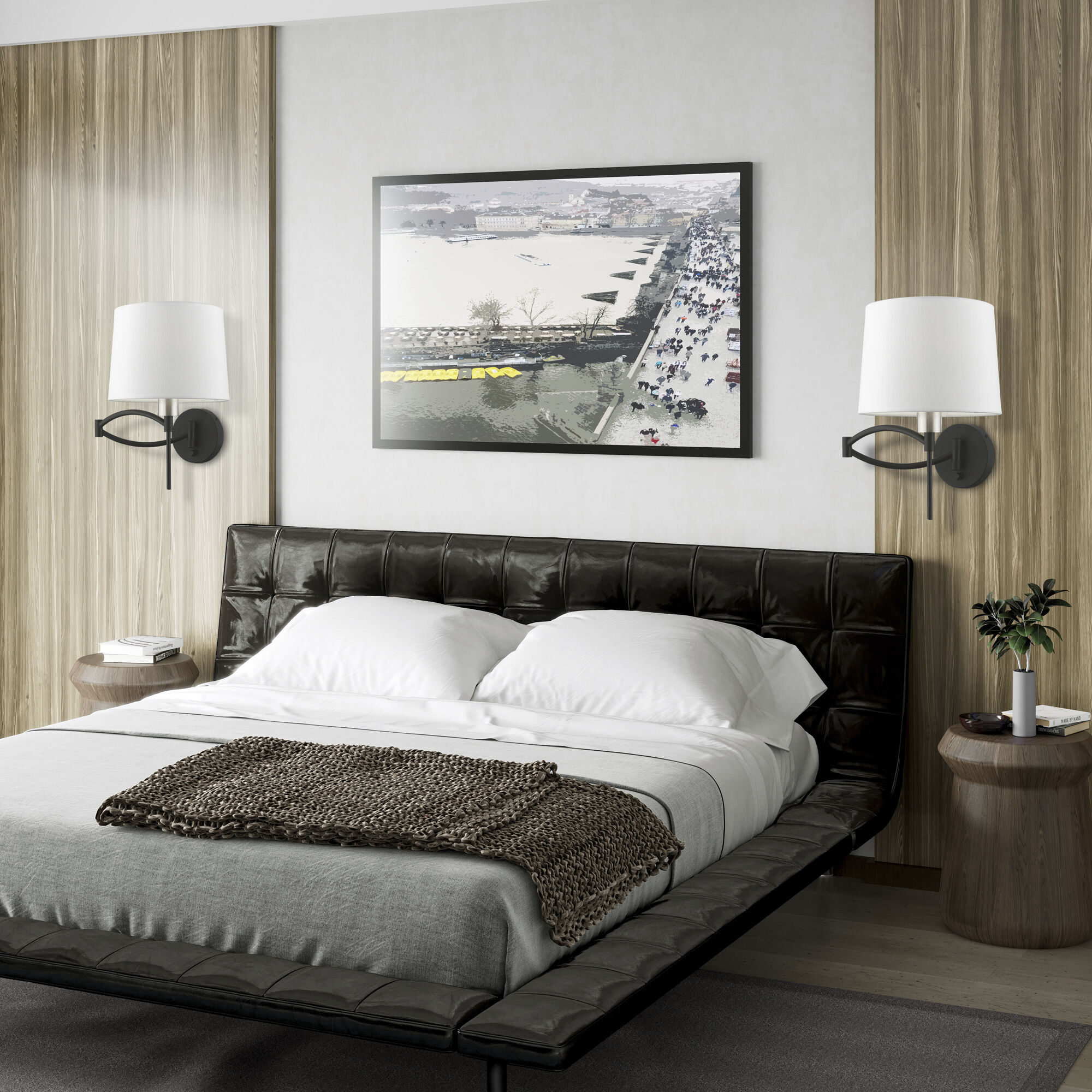 Allison 10 inch 60.00 watt Black with Brushed Nickel Accent Swing Arm Wall Lamp Wall Light