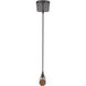 Wyatt LED 40.5 inch Matte Black with Walnut Linear Chandelier Ceiling Light
