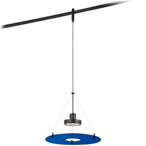 GK Lightrail LED 11.75 inch Sable Bronze Patina Pendant Ceiling Light in Blue Acrylic, Series 4