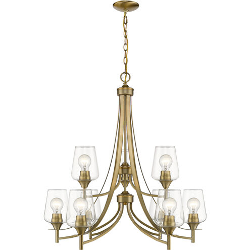 Joliet 9 Light 31 inch Olde Brass Chandelier Ceiling Light