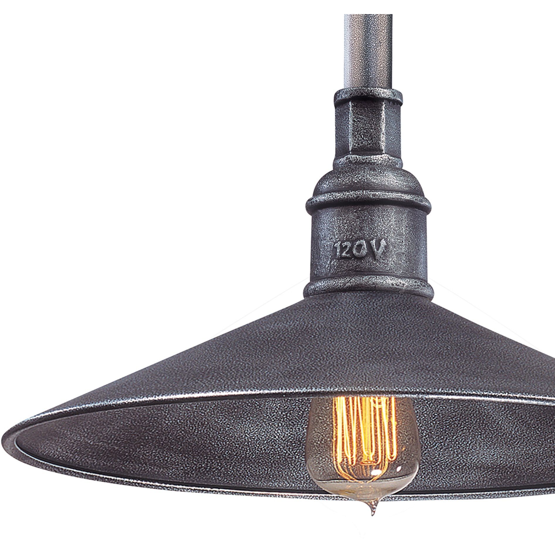 Toledo 3 Light 14 inch Old Silver Outdoor Linear Pendant