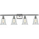 Ballston Hanover 4 Light 36 inch Brushed Satin Nickel Bath Vanity Light Wall Light in Fishnet Glass, Ballston
