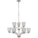 Neighborhood Tyler 9 Light 31.5 inch Brushed Polished Nickel Chandelier Ceiling Light in White Glass, Neighborhood Collection