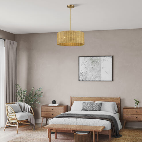 Weavington 3 Light 18 inch Antique Gold Leaf Pendant Chandelier Ceiling Light