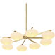 Evergreen 8 Light 37.4 inch Antique Brass and White Glass Chandelier Ceiling Light