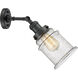 Franklin Restoration Canton 1 Light 7 inch Matte Black Sconce Wall Light in Seedy Glass, Franklin Restoration