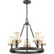 Marion 5 Light 24.5 inch Oil Rubbed Bronze with Natural Chandelier Ceiling Light
