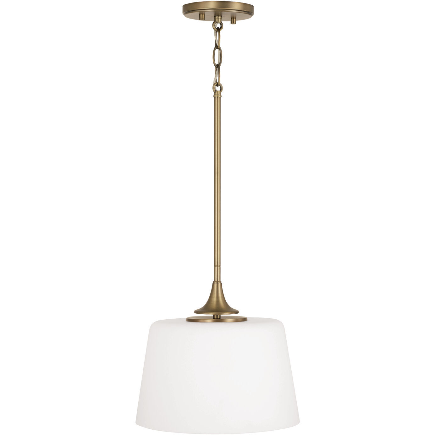 Presley 1 Light 11.75 inch Aged Brass Semi-Flush Mount Ceiling Light, Convertible Dual Mount