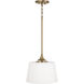Presley 1 Light 11.75 inch Aged Brass Semi-Flush Mount Ceiling Light, Convertible Dual Mount