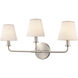 Minerva 3 Light 24 inch Antique Nickel Vanity Light Wall Light