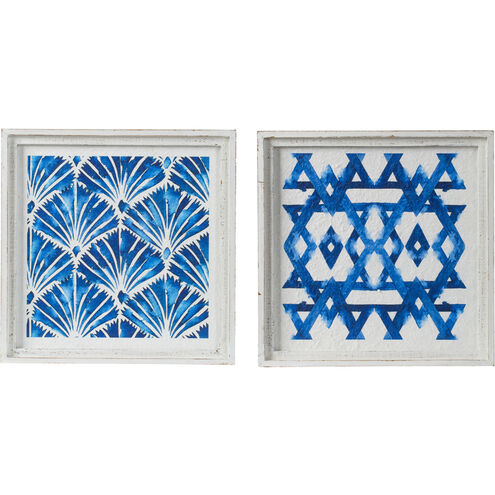 Anita White and Indigo Wall Décor, Set of 2