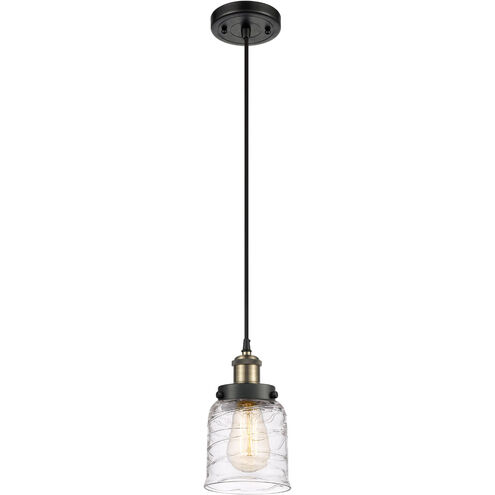 Ballston Bell LED 5 inch Black Antique Brass Mini Pendant Ceiling Light