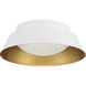 Donoven 2 Light 15 inch White and Gold Flush Mount Ceiling Light