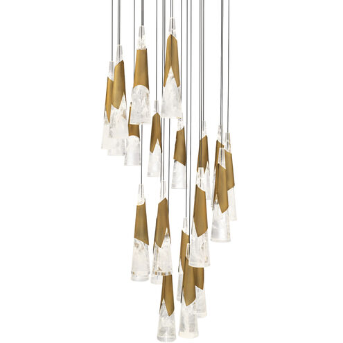 Kilt 21 Light 26 inch Aged Brass Multi-Light Pendant Ceiling Light
