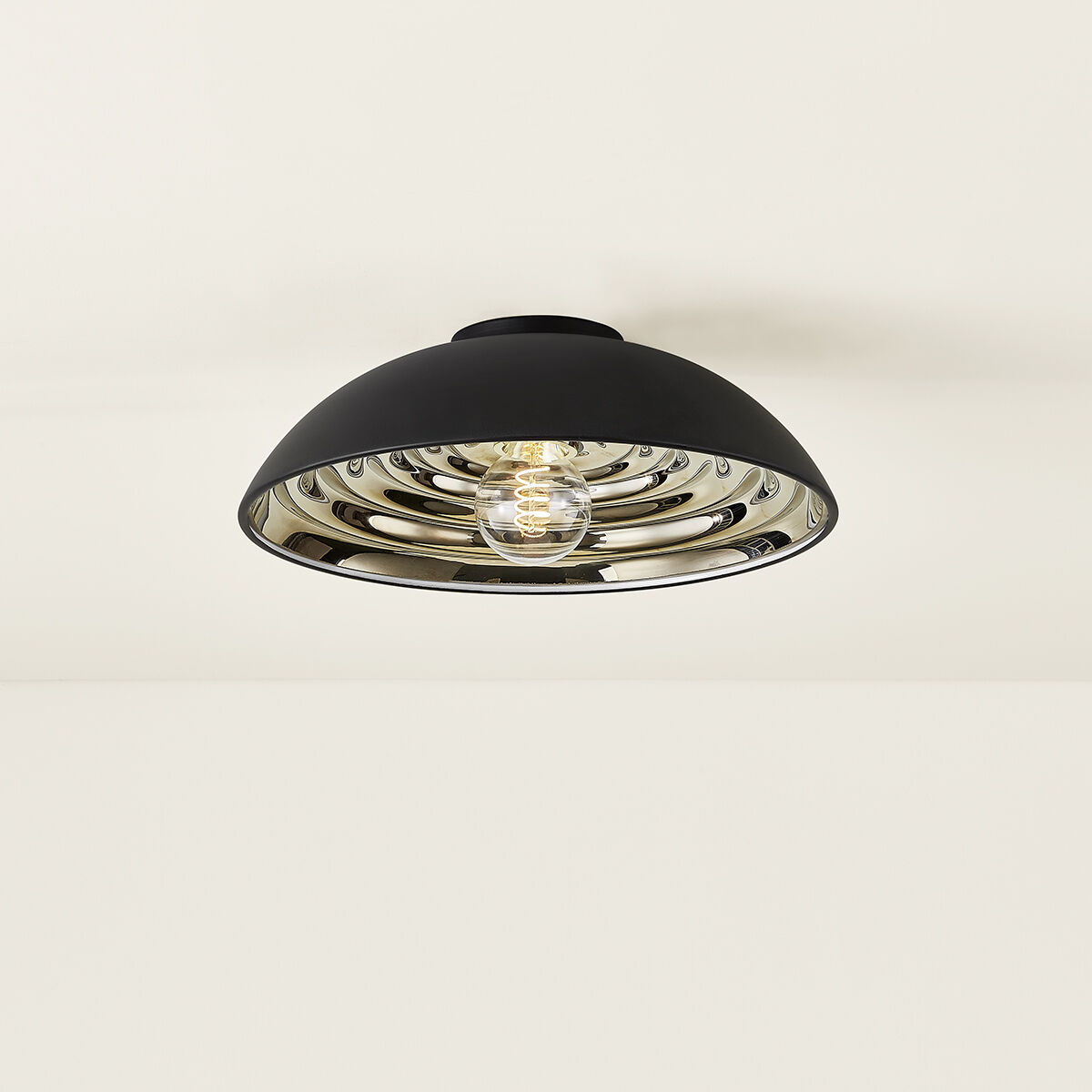 Eclipse 1 Light 16.25 inch Soft Black Flush Mount Ceiling Light