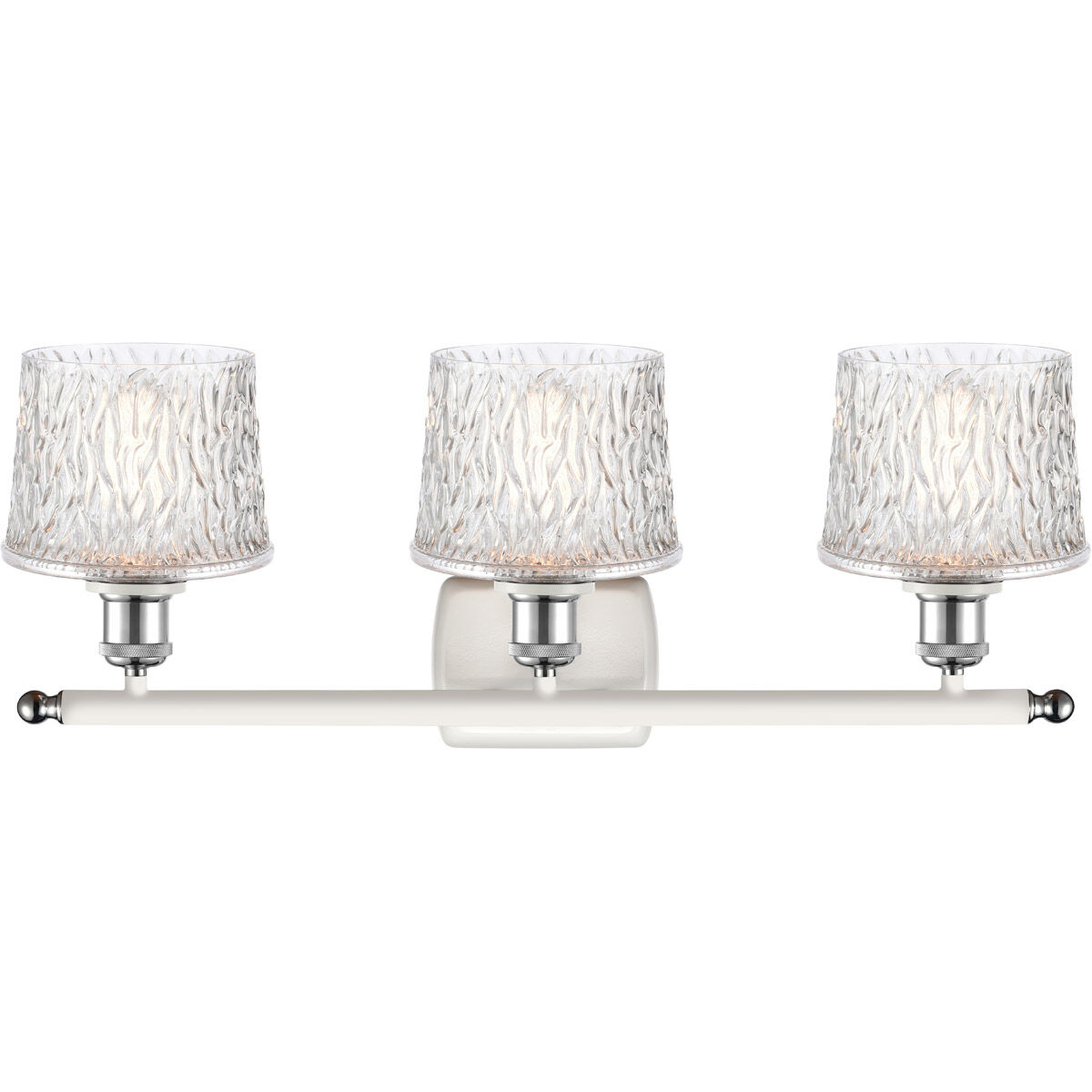 Ballston Niagra 3 Light 26 inch White and Polished Chrome Bath Vanity Light Wall Light, Ballston